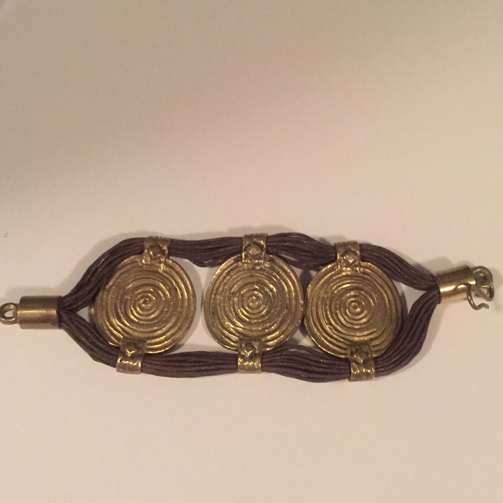 Leather and Brass Bracelet